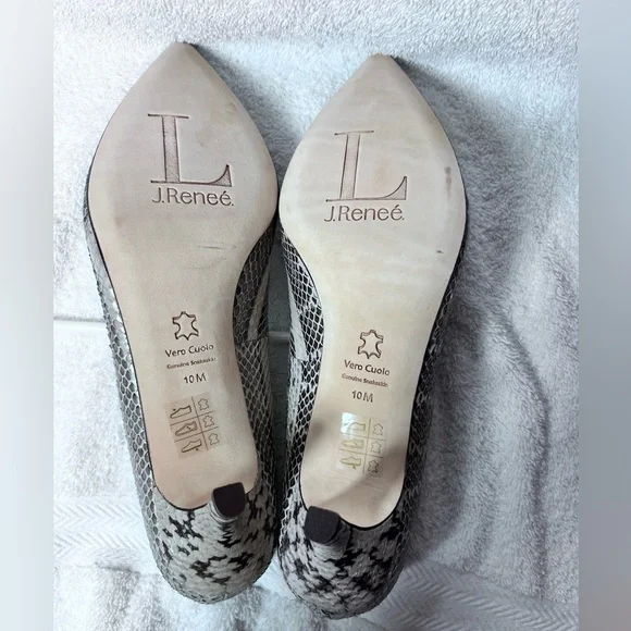 NWT & Box. Luxe J Renee Snake Skin, Size 10 , Kitten heel. Dust bag included- - Picture 11 of 13
